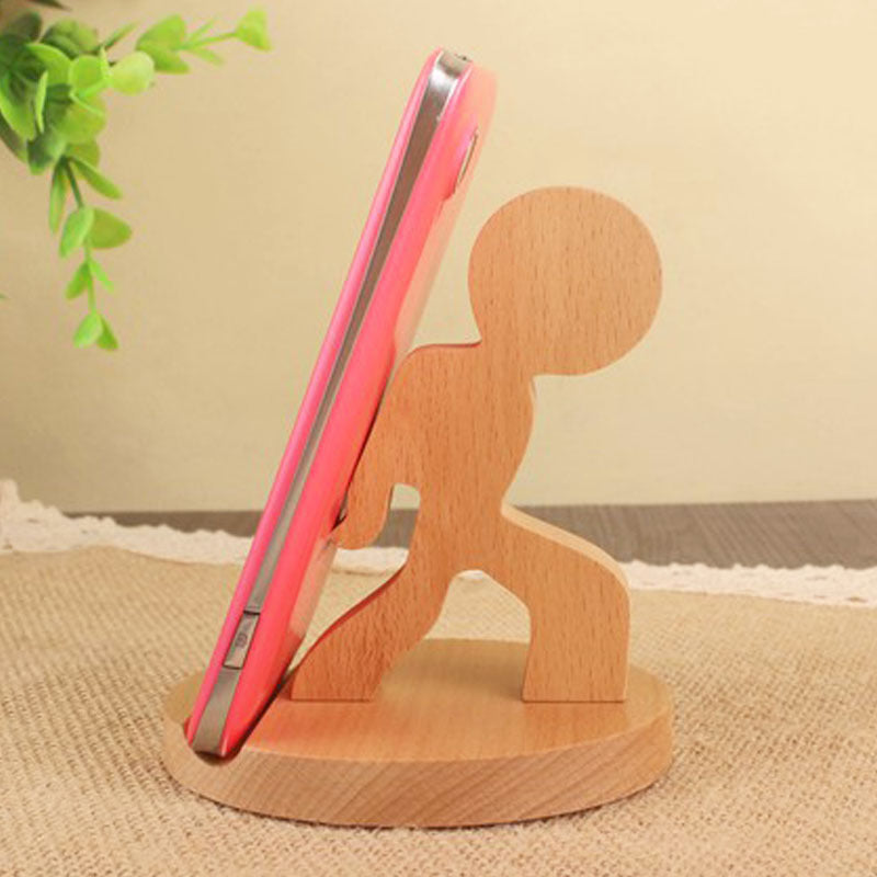 Wooden Desktop Phone Holder with Custom Lettering