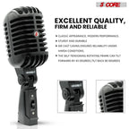 5Core Vintage Dynamic XLR Studio Microphone Retro Black