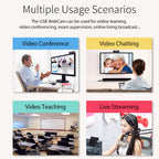 FHD 1080P USB Webcam for Streaming and Video Calls