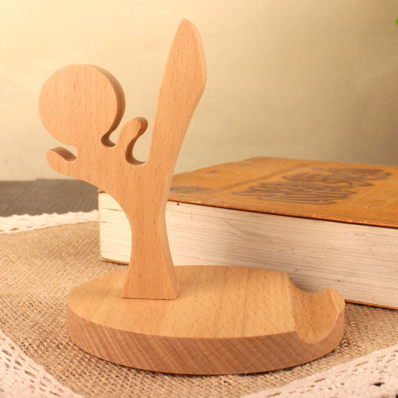 Wooden Desktop Phone Holder with Custom Lettering