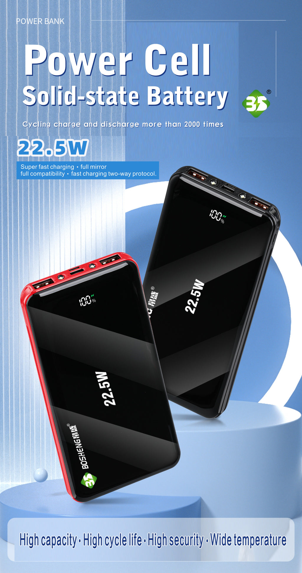 Portable Power Bank Fast Charging Battery Pack
