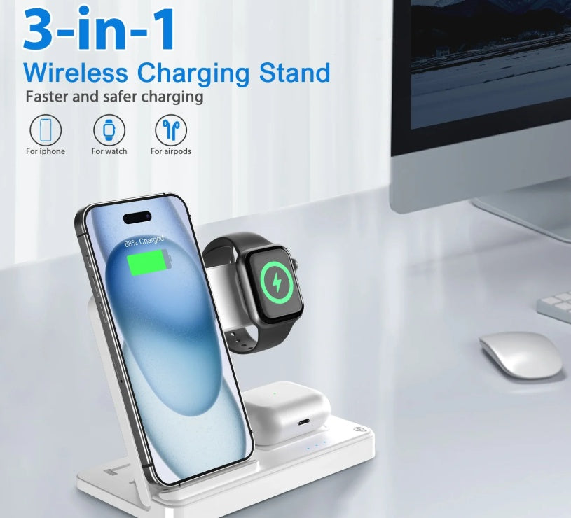 Premium 3-in-1 Magnetic Wireless Charging Hub for iPhone