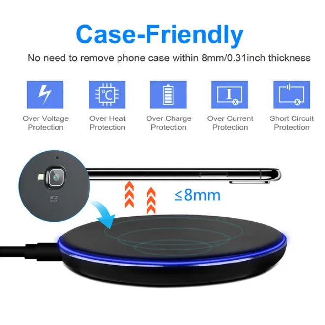 Qi-Certified Ultra-Slim Wireless Charging Pad