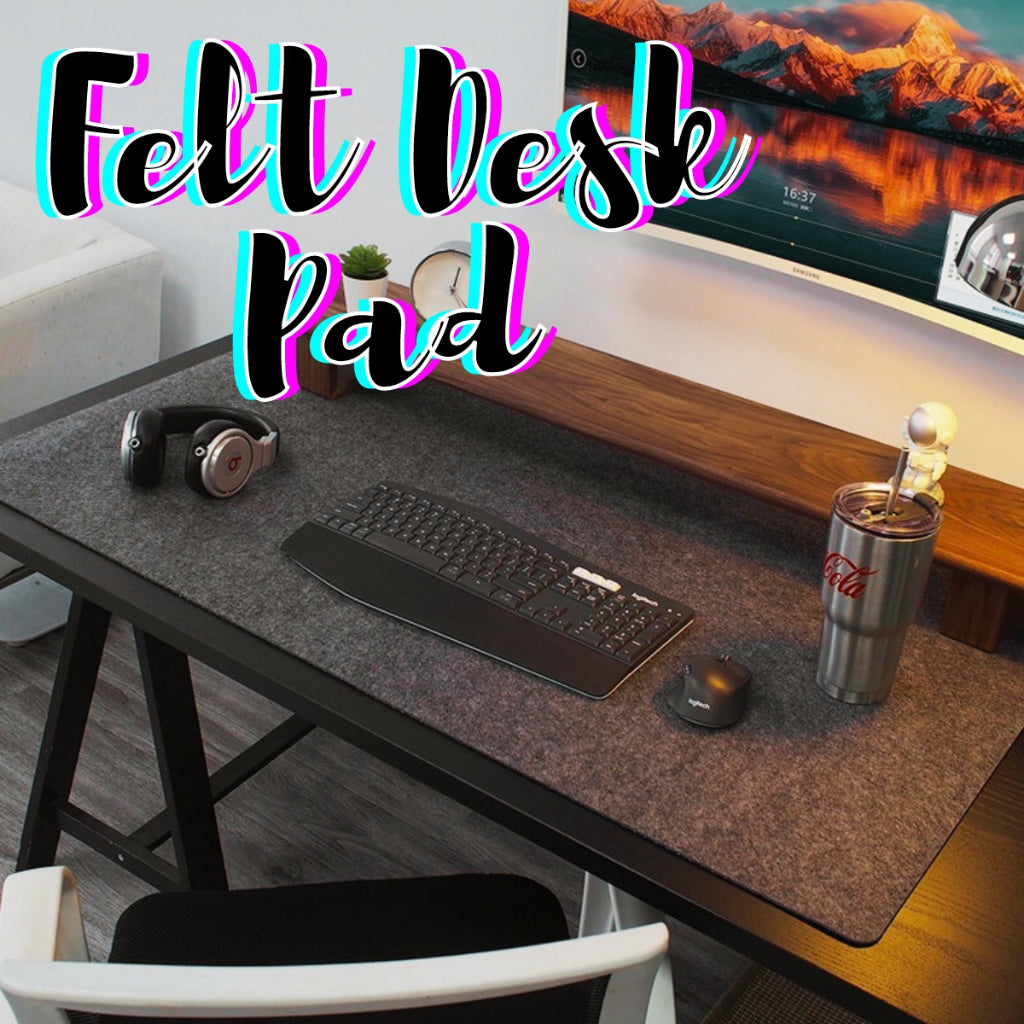 Minimalist felt desk mat extended mouse pad for gaming setup