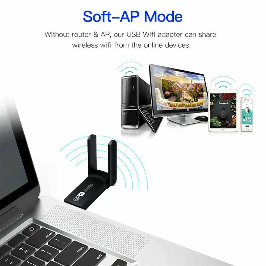 AC1200 Dual-Band WiFi USB Adapter for PC