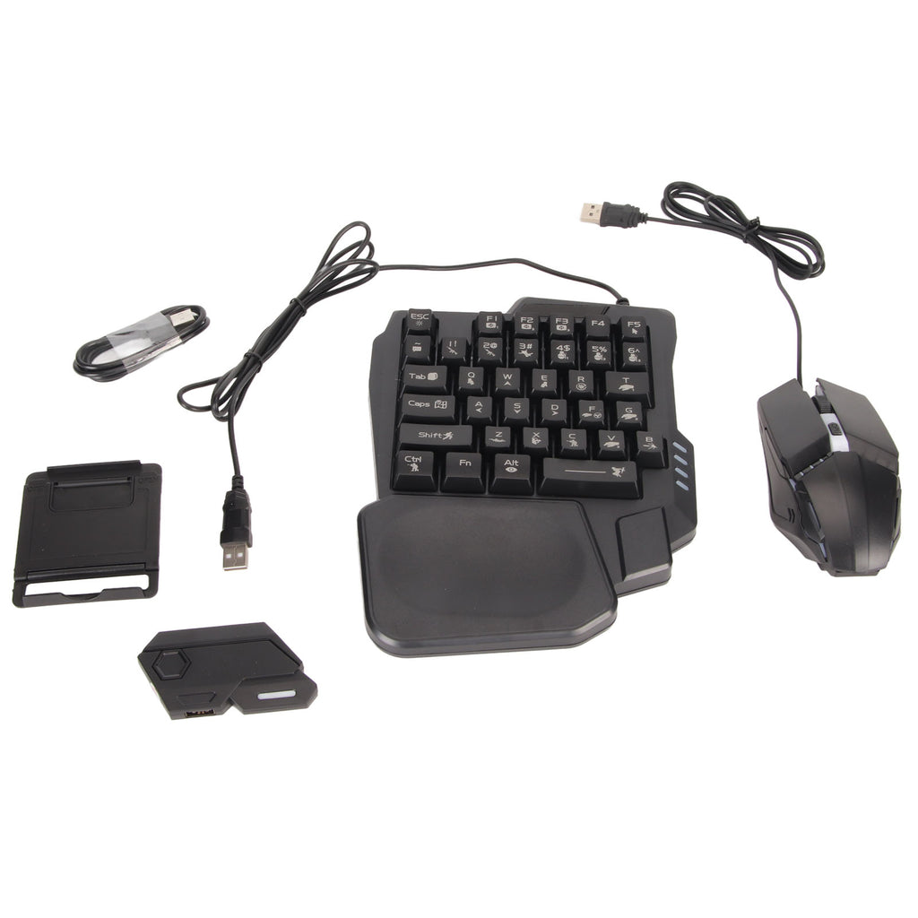 Half-Hand Gaming Keyboard Mouse Combo for Mobile
