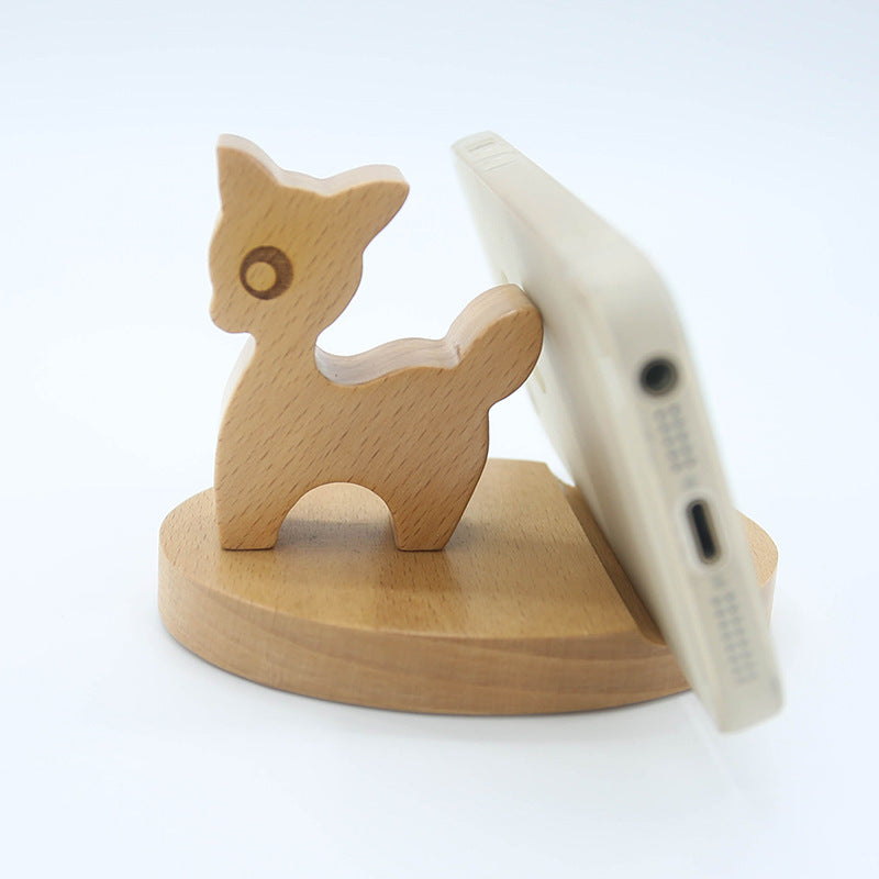 Wooden Desktop Phone Holder with Custom Lettering