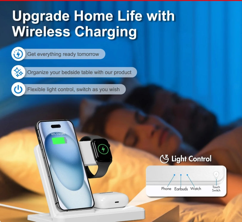 Premium 3-in-1 Magnetic Wireless Charging Hub for iPhone