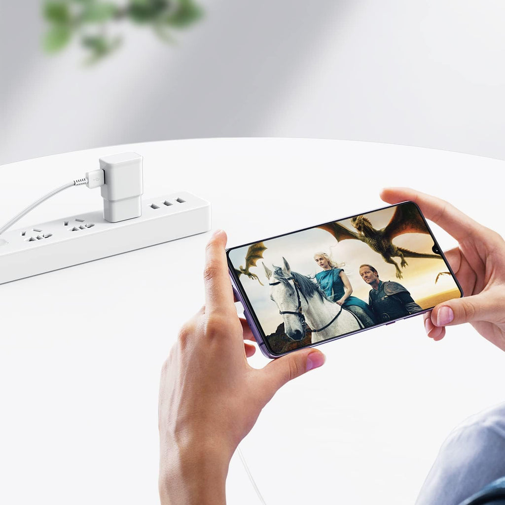 USB-C wall charger plug close-up view