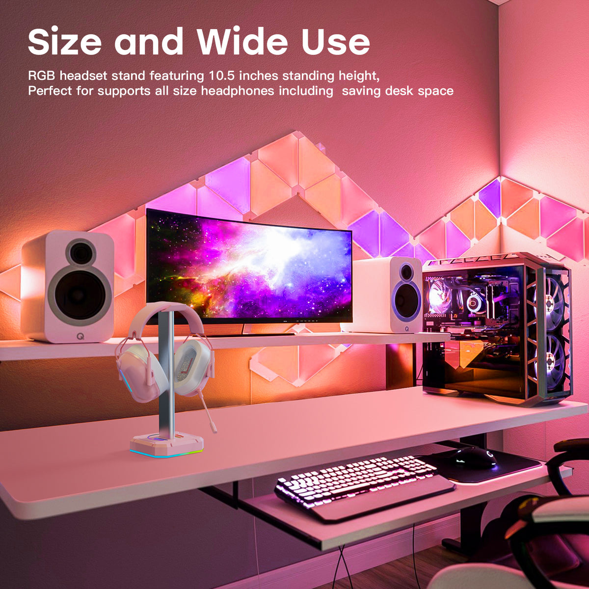 ZUOYA RGB Headphone Stand with USB Charging