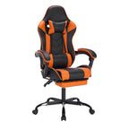 Reclining gaming chair with footrest and lumbar support