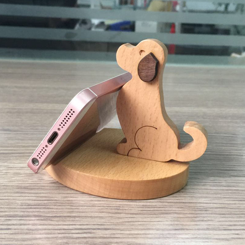 Wooden Desktop Phone Holder with Custom Lettering