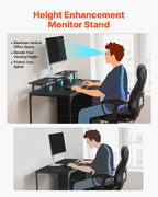 LED gaming desk built-in power outlet detail